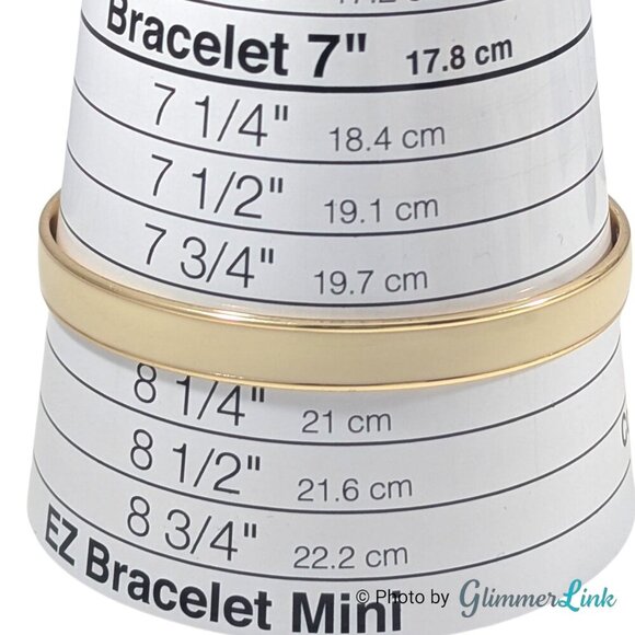 Gap Cream Enamel Stripe Classic Gold Tone Bangle Bracelet - Picture 5 of 8